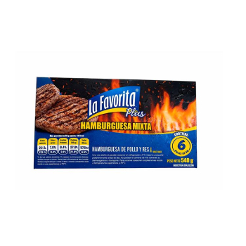 Hamburguesa mixta de pollo y res 540g